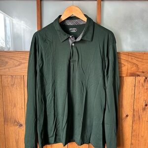 UNTUCKit Men's Long-Sleeve Polo Shirt - Dark Green